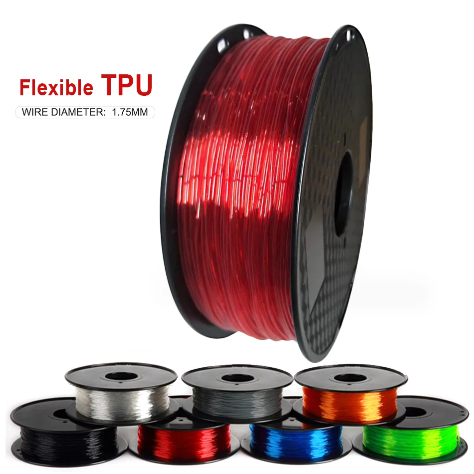 Elastyczna elastyczna TPU 3D Filament drukarki 1.75mm gumowa rolka materiału Flex 500g 250g czerwony czarny… Elastyczna elastyczna TPU 3D Filament drukarki 1.75mm gumowa rolka materiału Flex 500g 250g czerwony czarny…
