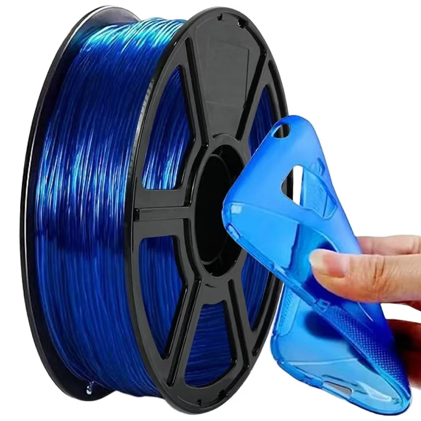 Elastyczny filament TPU 1.75mm 200g Półprzezroczysty filament Miękki 95A TPU Materiał do drukarek 3D FDM…
