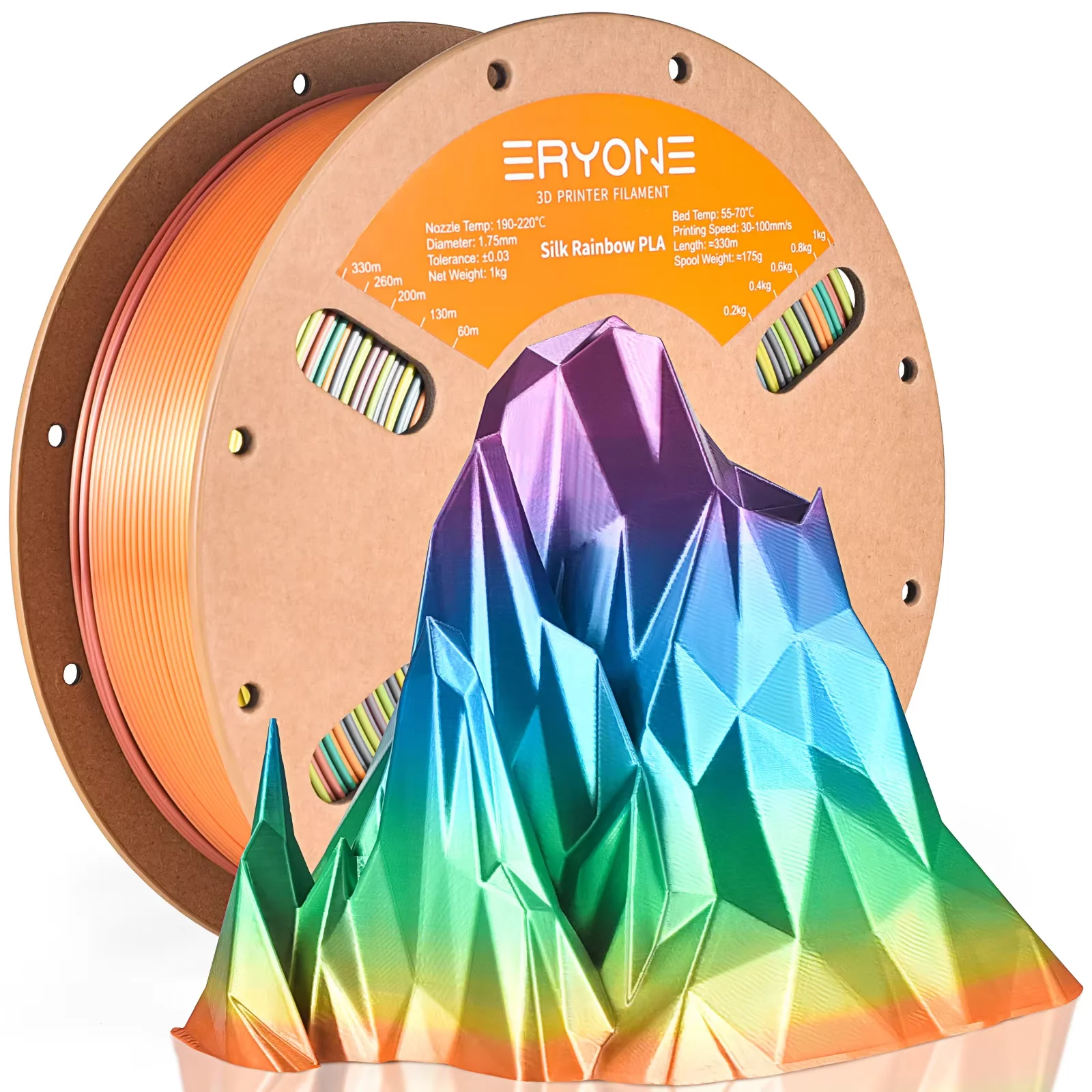 ERYONE 3KG Jedwabny Filament PLA Rainbow do Druku 3D, Dostępne Wielokolorowe Odcienie, filament pla jedwabny… ERYONE 3KG Jedwabny Filament PLA Rainbow do Druku 3D, Dostępne Wielokolorowe Odcienie, filament pla jedwabny…