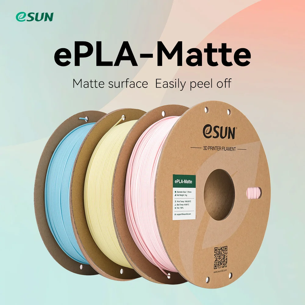 Filament eSUN 3D do drukarek PLA matowy 1,75 mm 1 kg (2,2 LBS) szpula materiał do drukowania 3D do drukarek 3D…