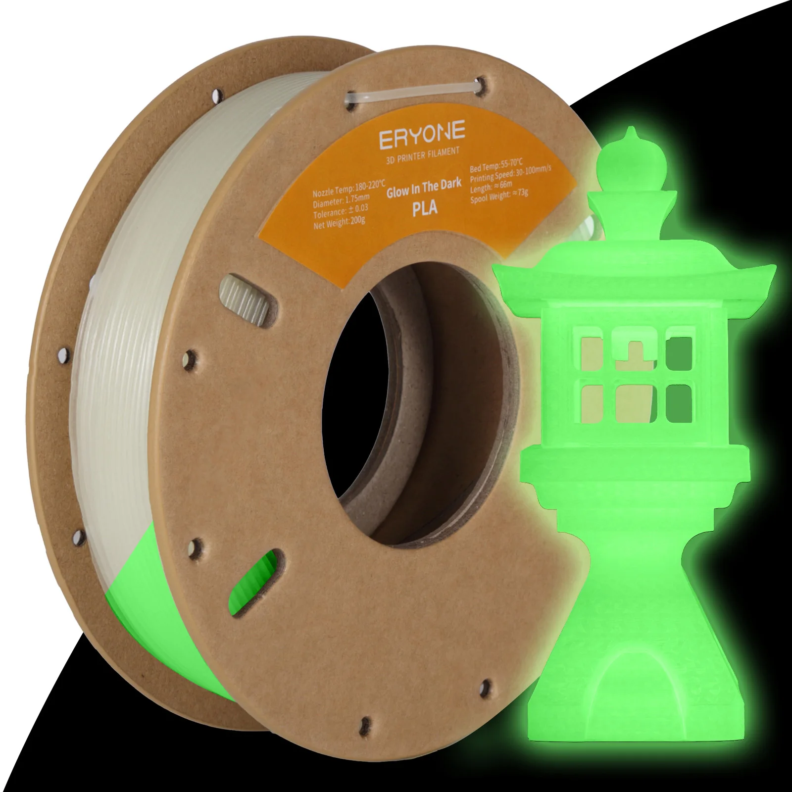 Filament PLA Eryone 200G Świecący w Ciemności Premium do Druku 3D (absorbuje światło słoneczne lub dzienne)…