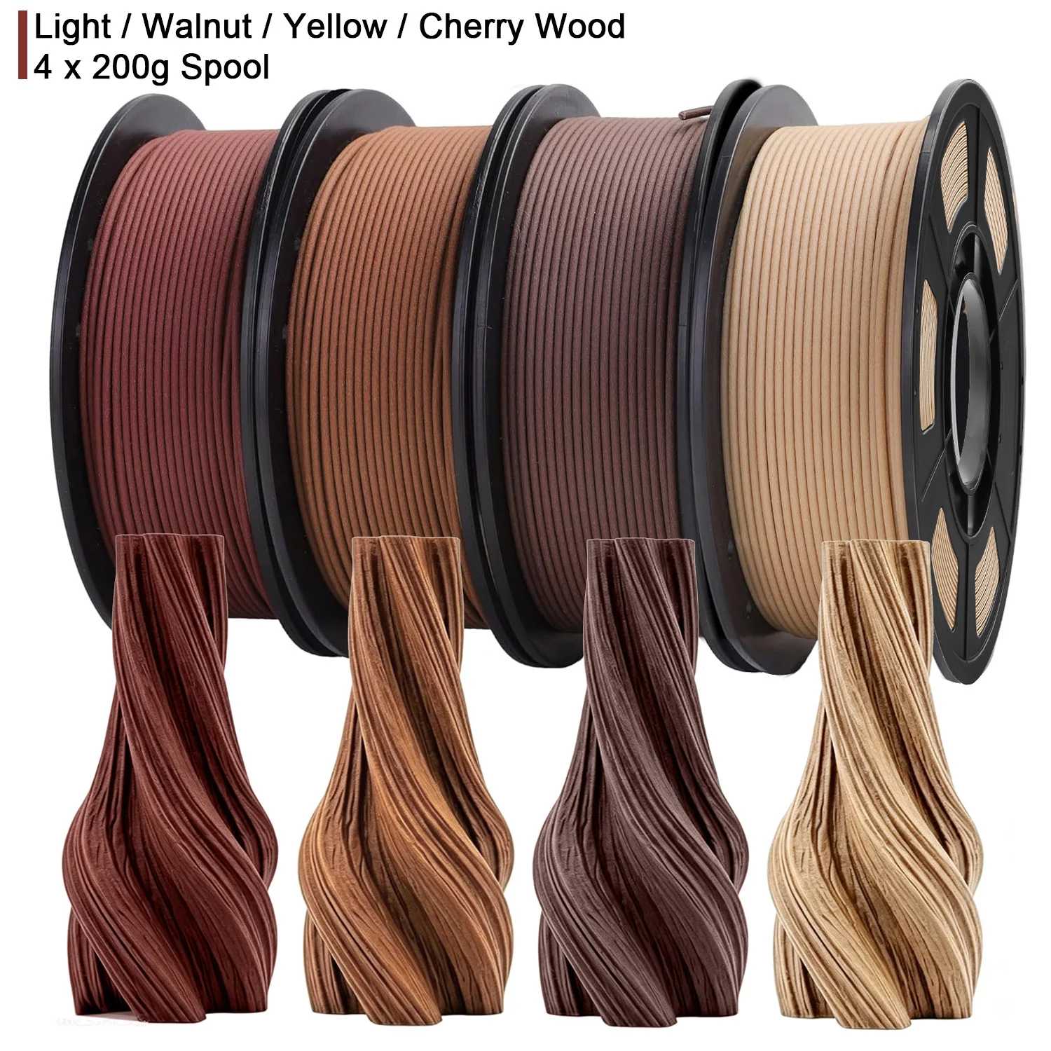 Filament PLA Wood 200G/1KG 1.75mm ±0.03mm do drukarek 3D FDM i długopisów 3D, wysoka jakość, bez pęcherzyków… Filament PLA Wood 200G/1KG 1.75mm ±0.03mm do drukarek 3D FDM i długopisów 3D, wysoka jakość, bez pęcherzyków…