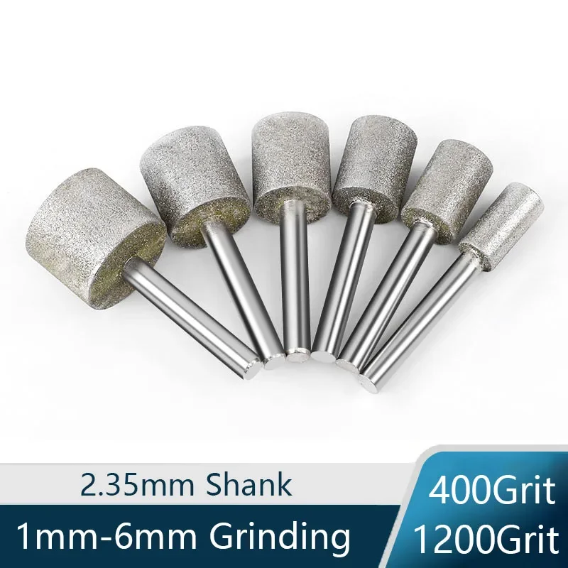 Frez diamentowy cylindryczny trzpień 2.35mm, narzędzia ścierne do szlifowania, gradacja 400/1200