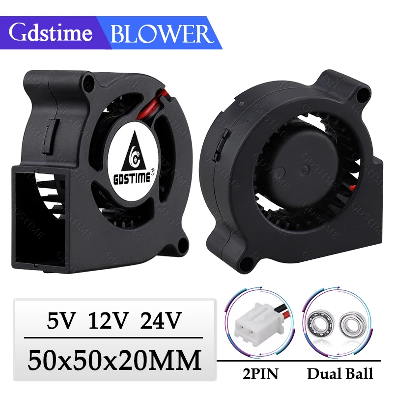 Gdstime Fan 5020 Wentylator dmuchawy 24V 12V 5V Wentylator turbinowy 50MM * 20MM Bezszczotkowy wentylator DC… Gdstime Fan 5020 Wentylator dmuchawy 24V 12V 5V Wentylator turbinowy 50MM * 20MM Bezszczotkowy wentylator DC…