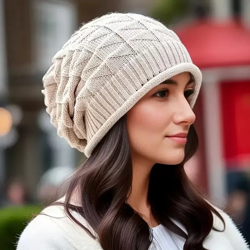 Gorąca Wyprzedaż Długa Zimowa Czapka Codzienna Uliczna Jesienna Czapka typu Beanie dla Kobiet i Mężczyzn Jednolita Czapka typu Bonnet