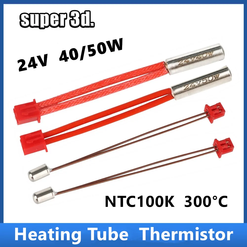 Grzałka kasetowa 40/50W 24V Wysoka temperatura 300 ° Rura grzewcza termistora C NTC100K do drukarki 3D Sprite… Grzałka kasetowa 40/50W 24V Wysoka temperatura 300 ° Rura grzewcza termistora C NTC100K do drukarki 3D Sprite…