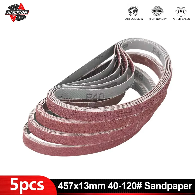 Hampton Taśmy ścierne Szlifierka 5 szt. Ziarnistość 40-120 Papier ścierny Opaski ścierne 457x13mm Taśmy…