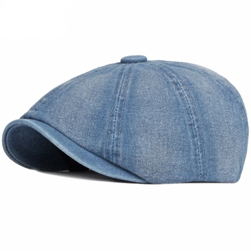 HT3777 Berety Mężczyźni Kobiety Płaska czapka Kapelusz Sprana bawełna Denim Beret Czapka Vintage Artysta Malarz Beret Kapelusz Unisex Ośmiokątna czapka HT3777 Berety Mężczyźni Kobiety Płaska czapka Kapelusz Sprana bawełna Denim Beret Czapka Vintage Artysta Malarz Beret Kapelusz Unisex Ośmiokątna czapka
