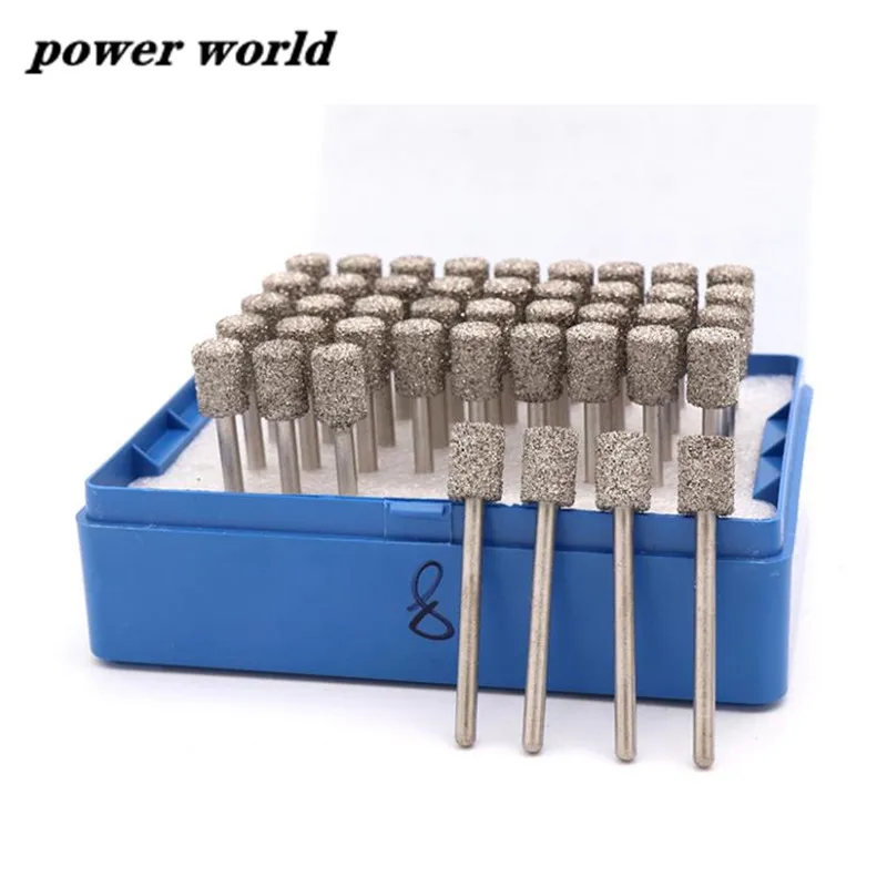 Igła 3mm Shank cylindryczne lutowanie diamentowa głowica szlifierska wiertła do kamienia Jade do polerowania… Igła 3mm Shank cylindryczne lutowanie diamentowa głowica szlifierska wiertła do kamienia Jade do polerowania…