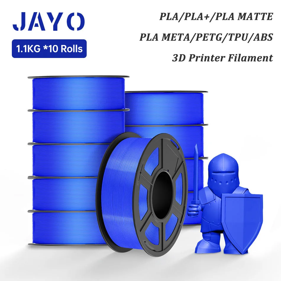 JAYO PLA Meta/ABS/ PLA / TPU/PETG Filament 1.75MM 10 rolek 100% bez bąbelków do FDM 3D materiały do drukarek…