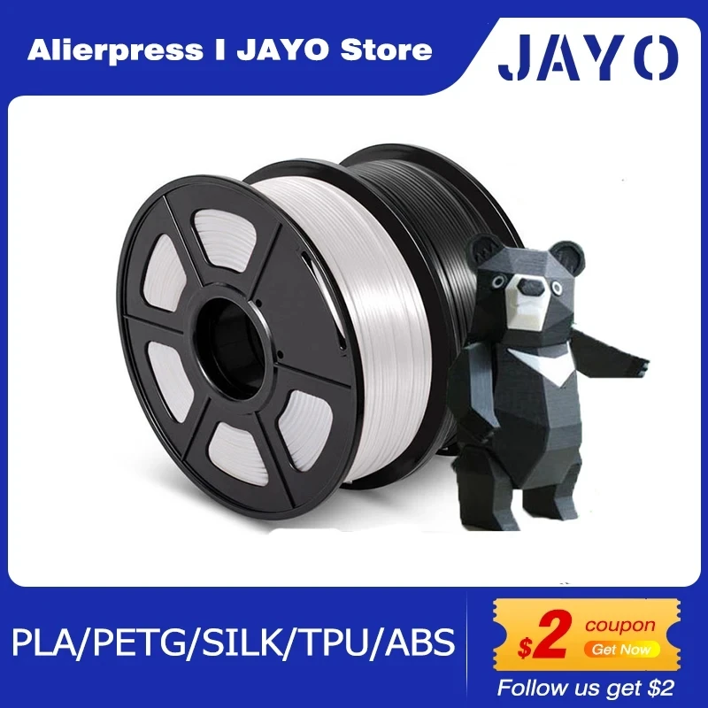 JAYO PLA/PETG/SILK/TPU/ABS Filament do drukarki 3D 1,75 mm 2 rolki Materiały do ​​drukowania 3D do drukarki 3D…