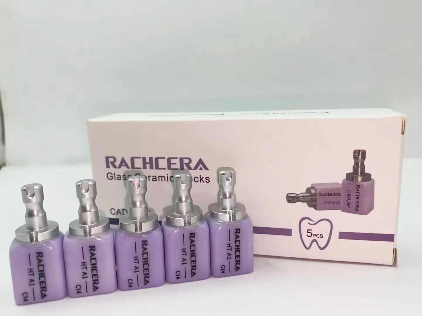 K Rachcera Dental Glass Ceramic Blocks C14 do laboratorium dentystycznego (5 sztuk/pudło) K Rachcera Dental Glass Ceramic Blocks C14 do laboratorium dentystycznego (5 sztuk/pudło)