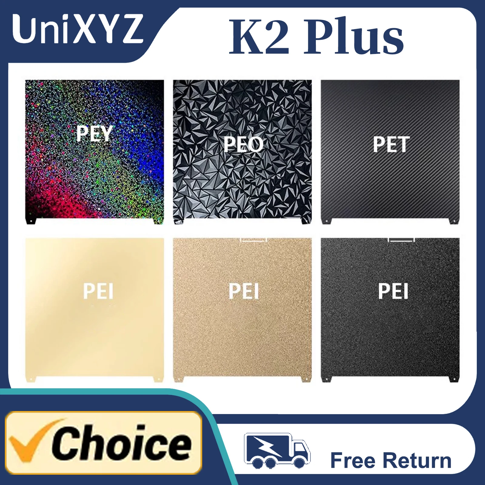 K2 Plus Podwójnie teksturowana gładka płyta montażowa PEO PET PEY PEI do Creality K2 Plus Płyta montażowa ze…