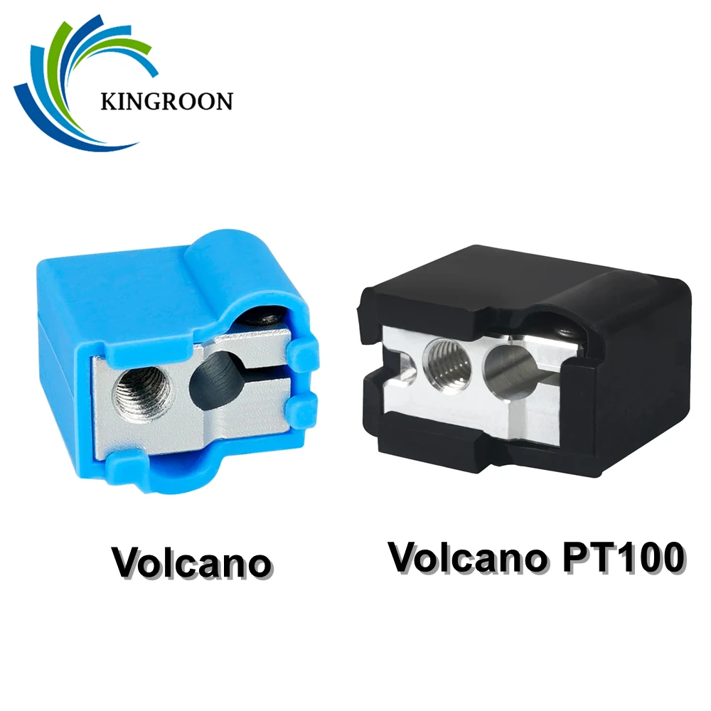 KINGROON VOLCANO podgrzewany blok wytłaczarki aluminium Hotend Volcano PT100 podgrzewany blok silikonowa…