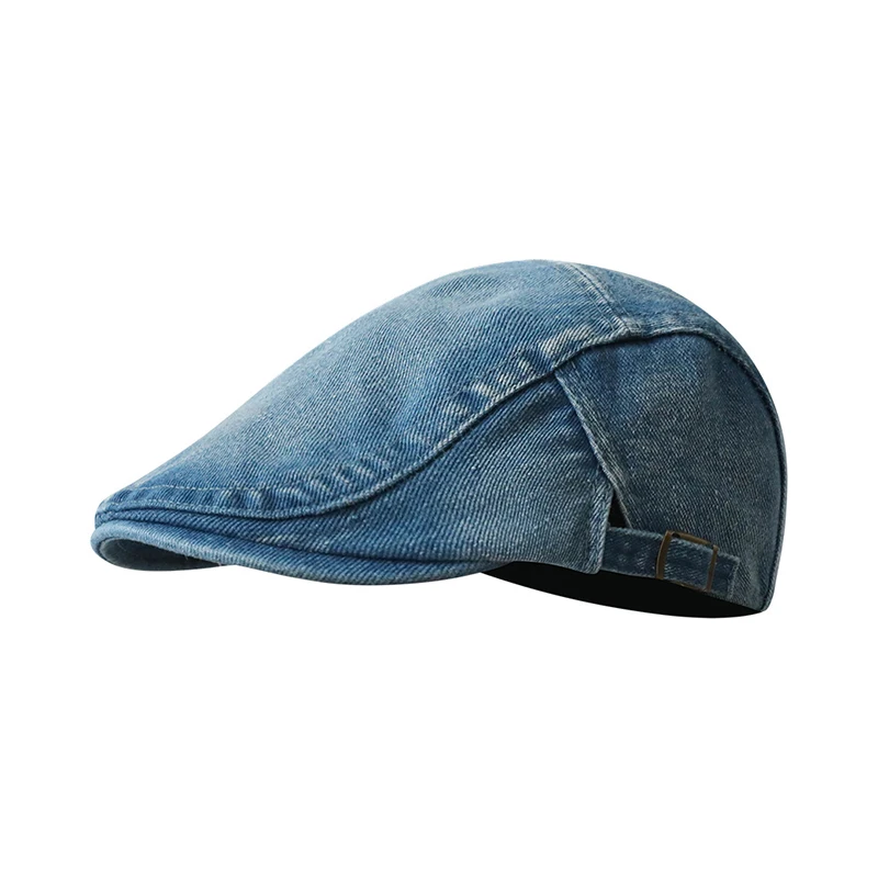 Klasyczne kapelusze kowbojskie unisex, czapka gazeciarza z denimu spranego, regulowana klamra, czapka typu dome, płaska czapka unisex, retro, casualowa na wiosnę i lato Klasyczne kapelusze kowbojskie unisex, czapka gazeciarza z denimu spranego, regulowana klamra, czapka typu dome, płaska czapka unisex, retro, casualowa na wiosnę i lato