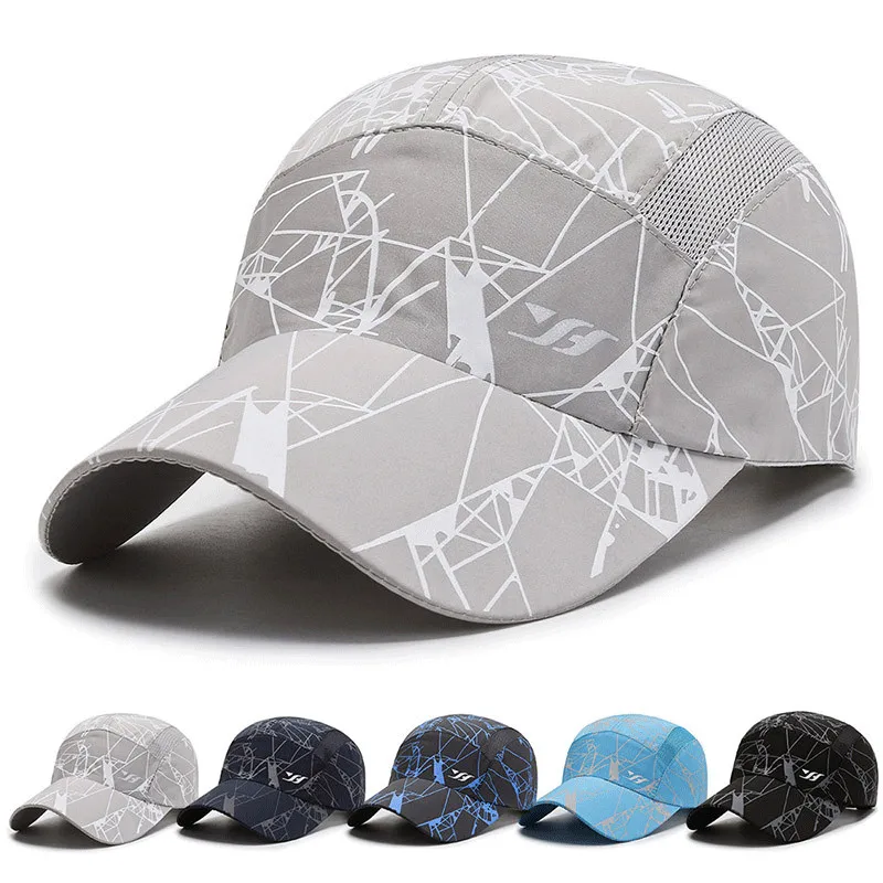 Lato na zewnątrz kobiety mężczyźni siateczkowe czapki z daszkiem Quick Dry Print Golf czapka wędkarska kapelusz dla kobiet mężczyzn