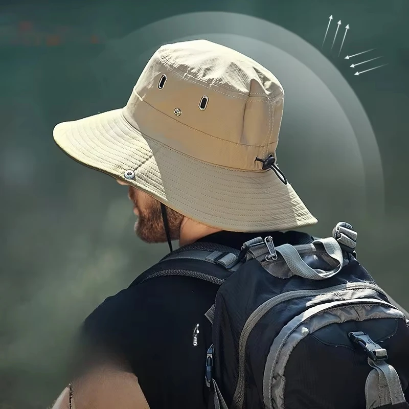 Letni kapelusz typu bucket hat dla mężczyzn, kapelusz wędkarski, czapka rybacka, ochrona przed słońcem na zewnątrz, szerokie rondo, ochrona przeciwsłoneczna, do jazdy konnej, wędrówek, kapelusz przeciwsłoneczny Letni kapelusz typu bucket hat dla mężczyzn, kapelusz wędkarski, czapka rybacka, ochrona przed słońcem na zewnątrz, szerokie rondo, ochrona przeciwsłoneczna, do jazdy konnej, wędrówek, kapelusz przeciwsłoneczny