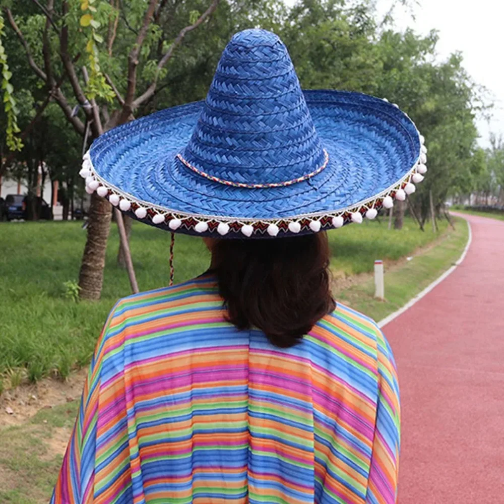 Letni Kolorowy Kapelusz Meksykański z Szerokim Rondem Sombrero Halloween Słomkowy Kapelusz Dekoracja na Imprezę Kapelusz Przeciwsłoneczny Męski Letni Kolorowy Kapelusz Meksykański z Szerokim Rondem Sombrero Halloween Słomkowy Kapelusz Dekoracja na Imprezę Kapelusz Przeciwsłoneczny Męski