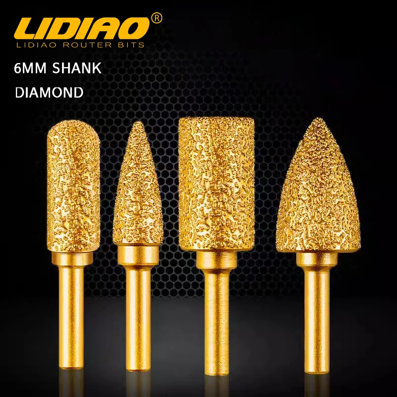 LIDIAO Diamentowa głowica szlifierska z chwytem 6 mm Pilnik obrotowy do szlifowania żelaza i stali do szkła… LIDIAO Diamentowa głowica szlifierska z chwytem 6 mm Pilnik obrotowy do szlifowania żelaza i stali do szkła…