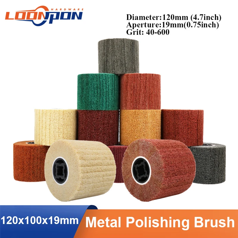Loonpon 120x100x19mm bęben polerski koło do polerowania metalowy drut nylonowy szczotka do polerowania wałek… Loonpon 120x100x19mm bęben polerski koło do polerowania metalowy drut nylonowy szczotka do polerowania wałek…