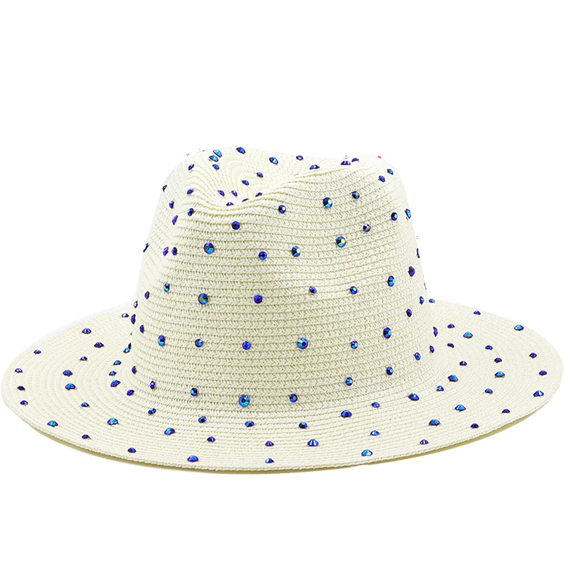 Luksusowy diament Panama miękki w kształcie słomkowy kapelusz lato kobiety szerokie rondo plaża czapka przeciwsłoneczna ochrona UV dziewczyna kapelusz Fedora Luksusowy diament Panama miękki w kształcie słomkowy kapelusz lato kobiety szerokie rondo plaża czapka przeciwsłoneczna ochrona UV dziewczyna kapelusz Fedora