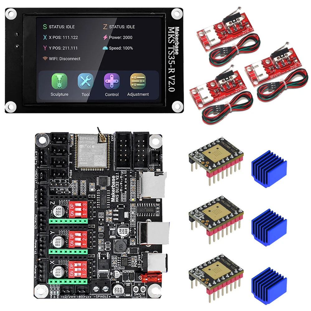 Makerbase MKS DLC32 V2.1 32-bitowy kontroler offline płyty głównej WIFI TFT ekran dotykowy TS24/TS35-R do…
