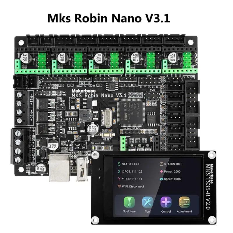 Makerbase MKS Robin Nano V3 32bit Płyta główna Płyta główna TMC2209 TS35 TFT Ekran dotykowy Moduł WIFI Część… Makerbase MKS Robin Nano V3 32bit Płyta główna Płyta główna TMC2209 TS35 TFT Ekran dotykowy Moduł WIFI Część…