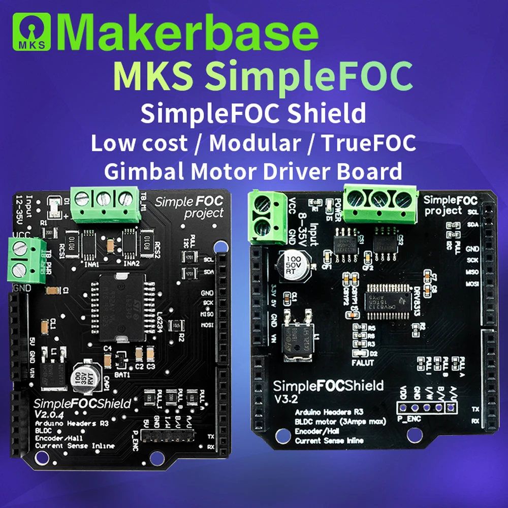 Makerbase SimpleFOC Shield V2.0.4 FOC BLDC Motor Controller Board Arduino Servo