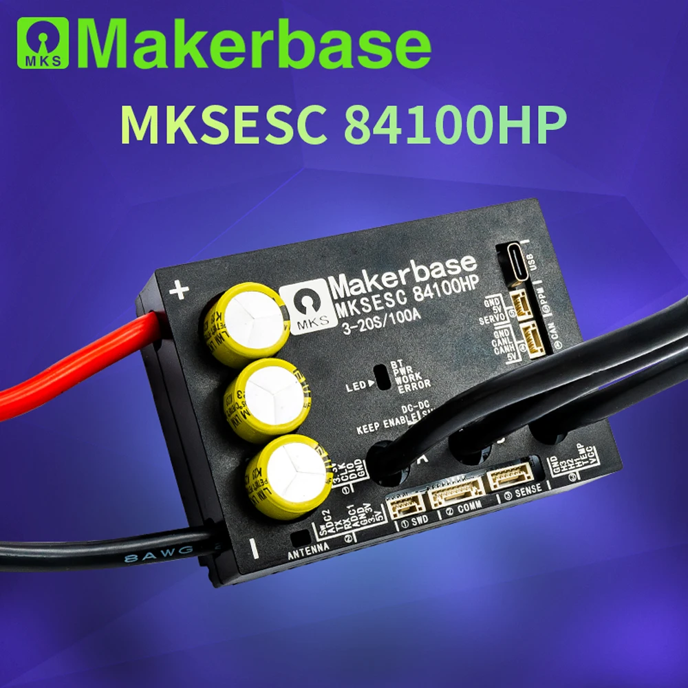Makerbase VESC 84100HP 84V 100A Wysoki prąd z Alu PCB Na podstawie VESC dla E-Foil Fight Robot Surfboard AGV…