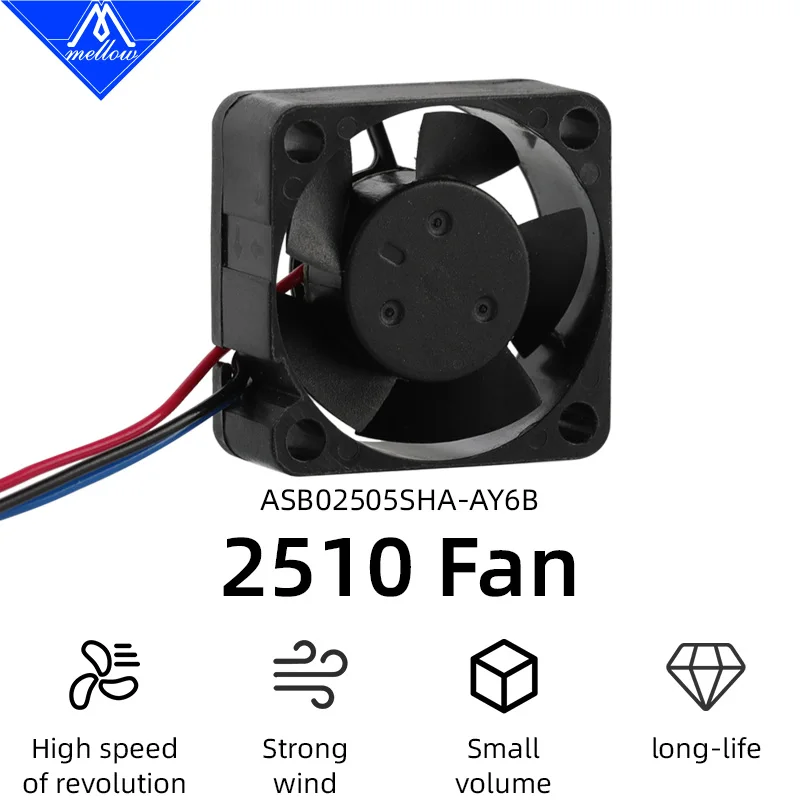 Mellow High Air Volume 2510 5V 3-pinowy wentylator osiowy ASB02505SHA-AY6B Idealny do głowic narzędziowych Xol…