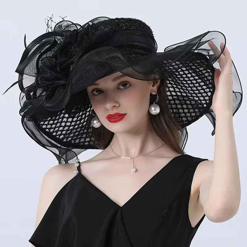 Modne i eleganckie kapelusze typu cloche, kapelusze w kształcie wiadra, kapelusze bowler z kokardą, idealne na wesele, do kościoła, na imprezy i występy Modne i eleganckie kapelusze typu cloche, kapelusze w kształcie wiadra, kapelusze bowler z kokardą, idealne na wesele, do kościoła, na imprezy i występy