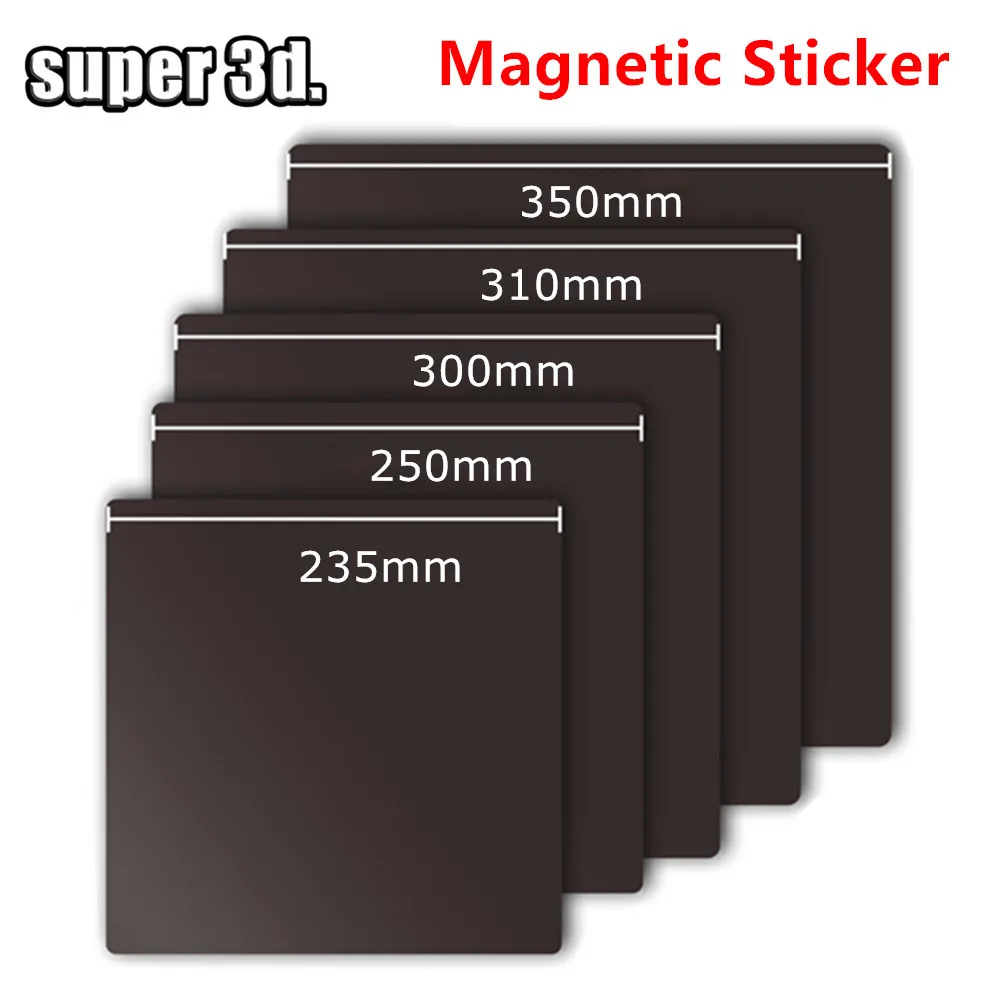 Naklejka magnetyczna z klejem 3M 180/220/235/250/310/350mm magnetyczna drukarka 3D podstawa łóżka płyta…