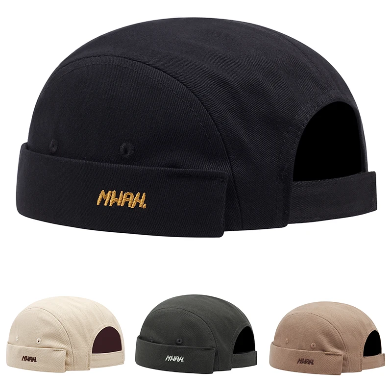 Nowa moda Summe Haft Skóra melona Czapki bez ronda Dla Mężczyzn Kobiety Bonnet Moda Marka Yuppie Cool Hip Hop PunkDocker Cap