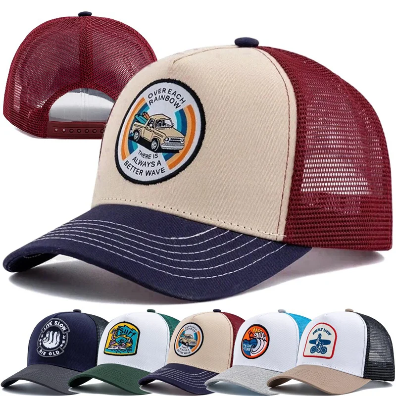 Nowa unisexowa czapka typu trucker z haftem na rok 2026 dla mężczyzn, z zakrzywionym przodem, półsiatkowa czapka baseballowa z naszytym logo, oddychająca, z siatkową tylną częścią i zapięciem snapback Nowa unisexowa czapka typu trucker z haftem na rok 2026 dla mężczyzn, z zakrzywionym przodem, półsiatkowa czapka baseballowa z naszytym logo, oddychająca, z siatkową tylną częścią i zapięciem snapback