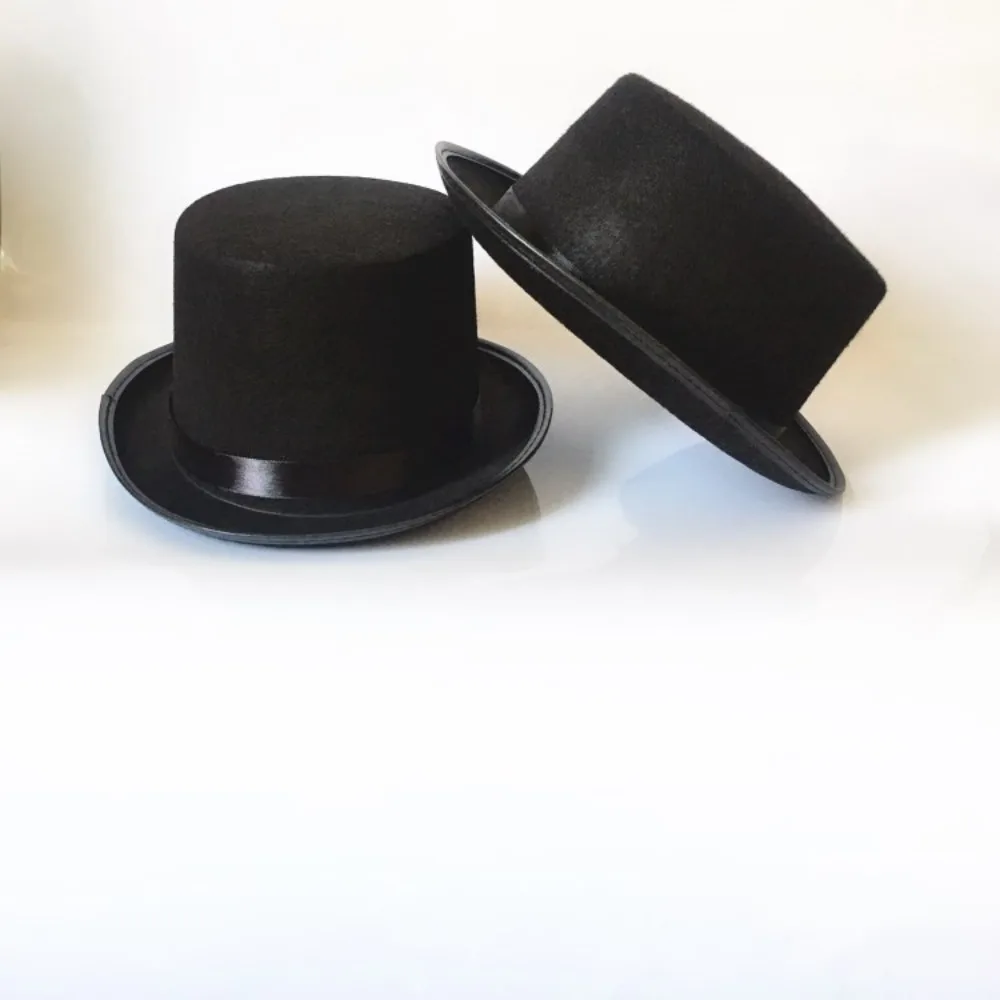 Nowy Czarny Cylinder z Tkaniny Elegancki Składany Kapelusz Magika Dodatek do Kostiumu Ciemna Czapka Dżentelmena Występy Sceniczne Nowy Czarny Cylinder z Tkaniny Elegancki Składany Kapelusz Magika Dodatek do Kostiumu Ciemna Czapka Dżentelmena Występy Sceniczne