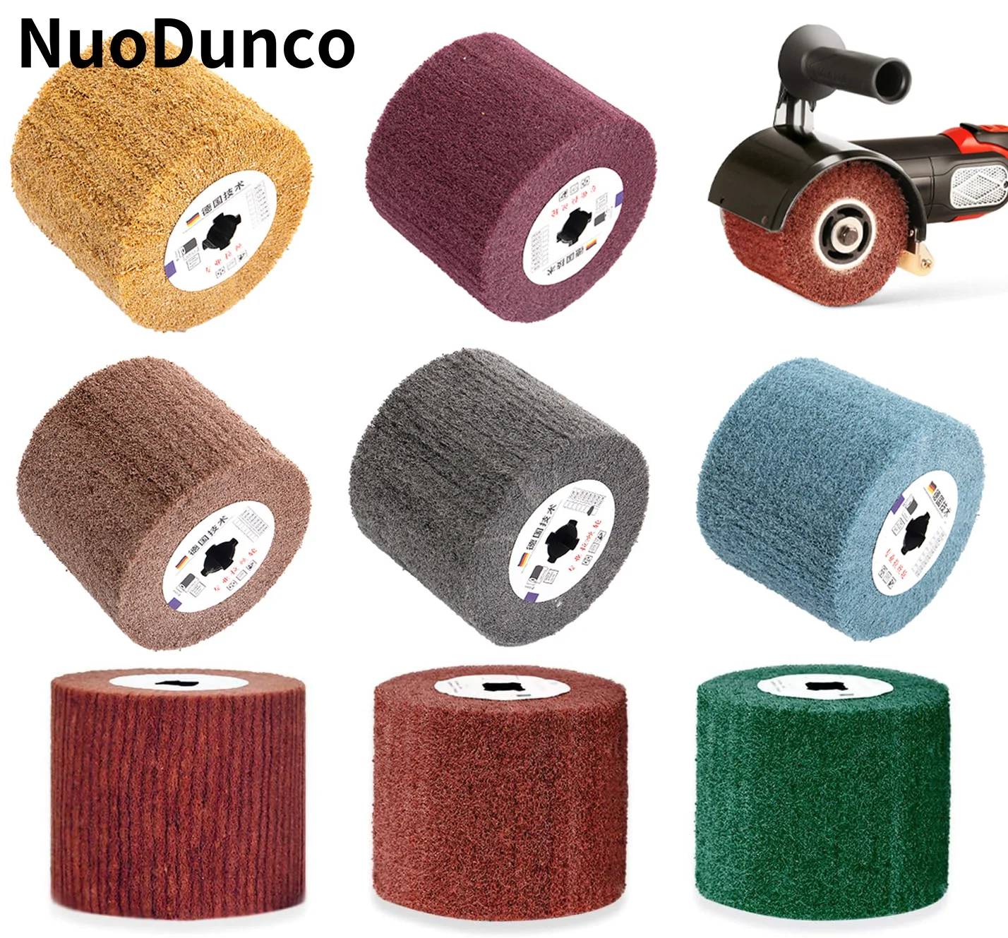 NuoDunco120x100x19mm Włóknina nylonowa szczotka z klapką Metalowy drut nylonowy Szczotka do polerowania…