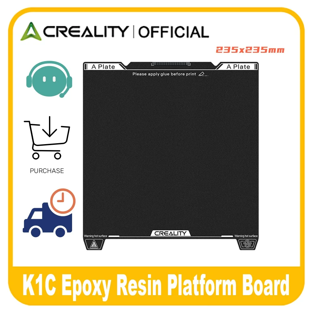 Oficjalna płytka montażowa Creality K1C/K1 SE, powierzchnia z żywicy epoksydowej 235x235mm, magnetyczna…