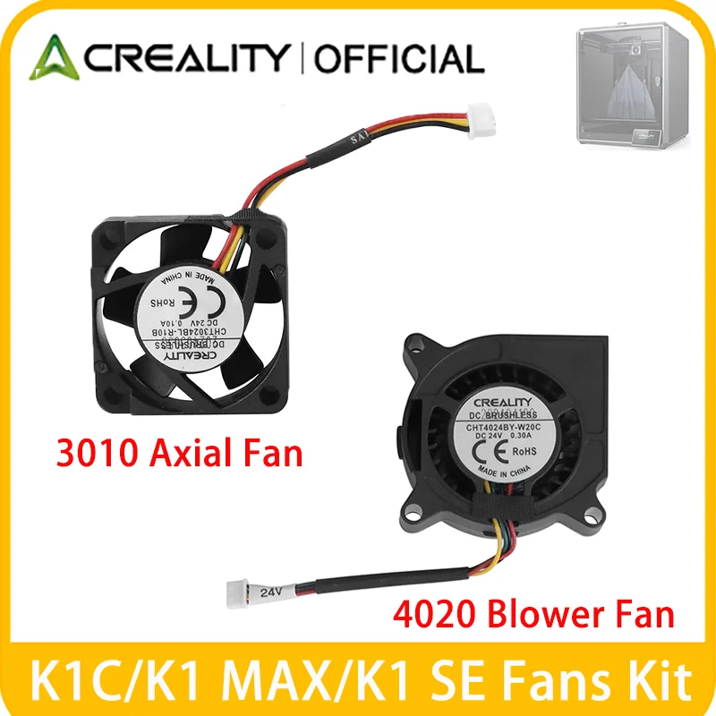  Oficjalny zestaw wentylatorów Creality K1/K1C/K1 MAX, wentylator dmuchawczy 24V 4020 + wentylator osiowy…
