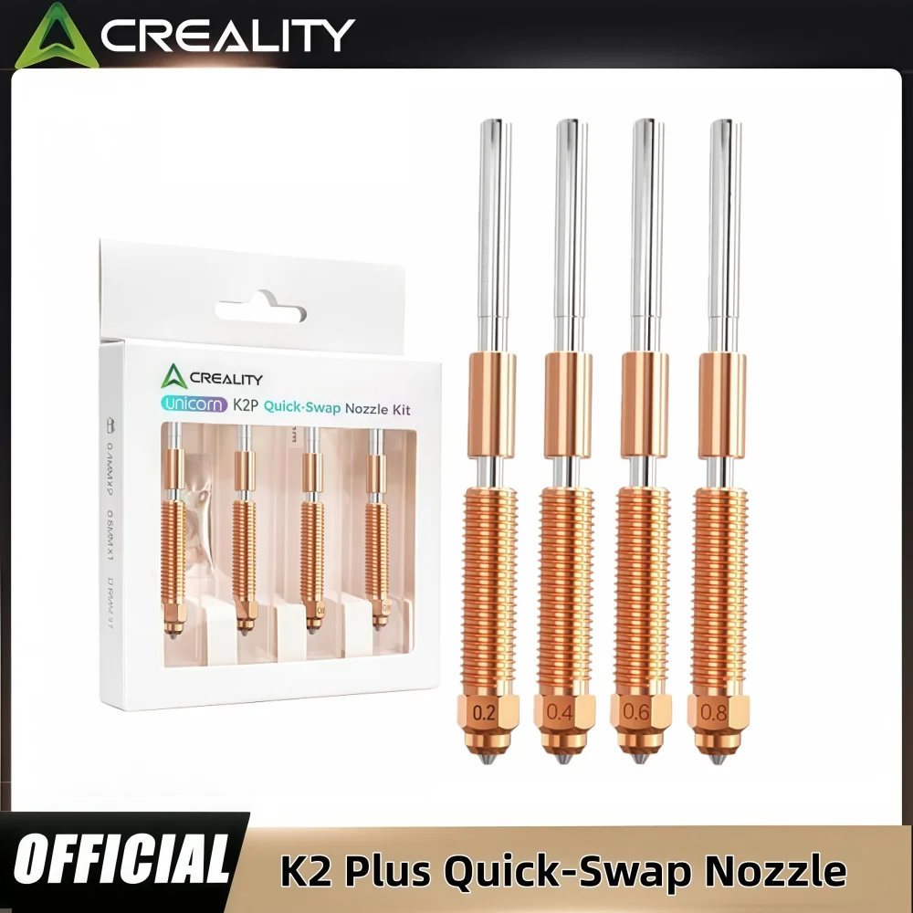 Oryginalny zestaw dysz Quick-Swap Creality Hi/K2/K2 Pro/K2 Plus Unicorn, dysze miedziane z końcówkami…