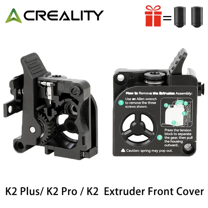 Oryginalny zestaw ulepszonych przednich osłon ekstrudera Creality K2/K2 Pro/K2 Plus, kompatybilny z filamentem…
