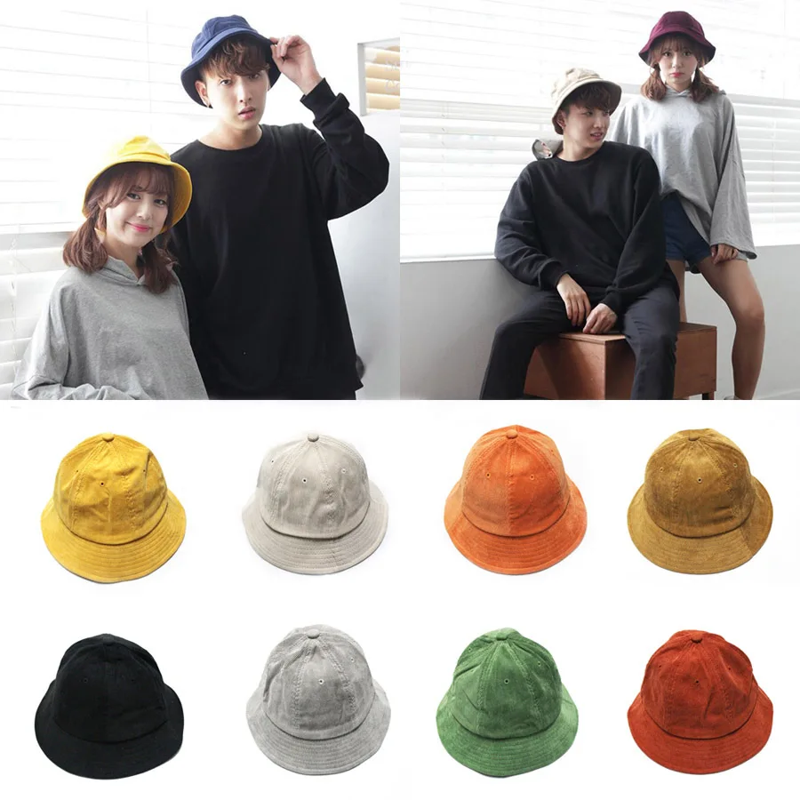Panama sztruks kapelusz typu Bucket mężczyźni kobiety Boonie Cap stałe kolorowe taniec Sport wędkarstwo czapki tirówki paski Vintage rybak czapki Panama sztruks kapelusz typu Bucket mężczyźni kobiety Boonie Cap stałe kolorowe taniec Sport wędkarstwo czapki tirówki paski Vintage rybak czapki