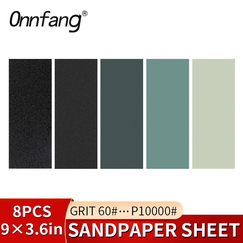 Papier ścierny Onnfang P60-P10000 papier ścierny o ziarnistości 9×3,6 cala woda suchy papier szlifierski…
