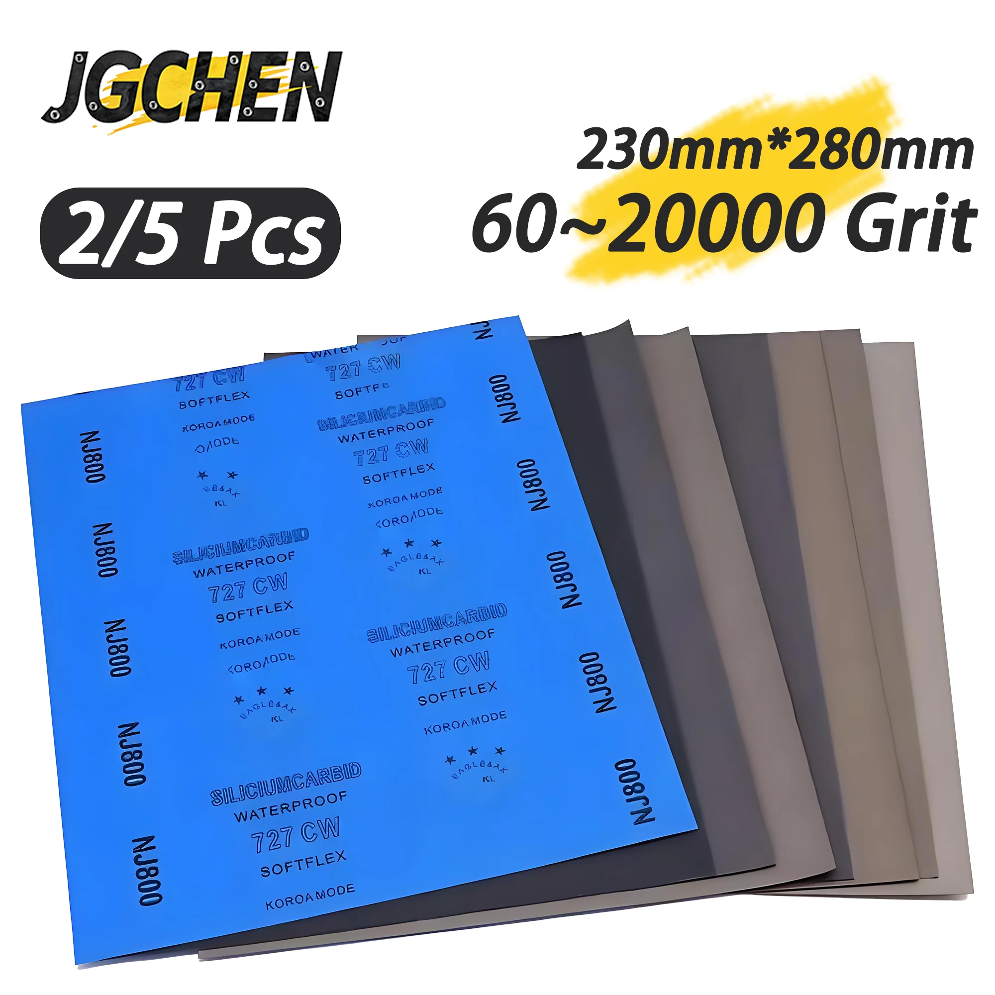 Papier ścierny z węglika krzemu 60-20000Grit Wodoodporny na mokro/sucho 230x280mm do drewna Metal Powierzchnia… Papier ścierny z węglika krzemu 60-20000Grit Wodoodporny na mokro/sucho 230x280mm do drewna Metal Powierzchnia…
