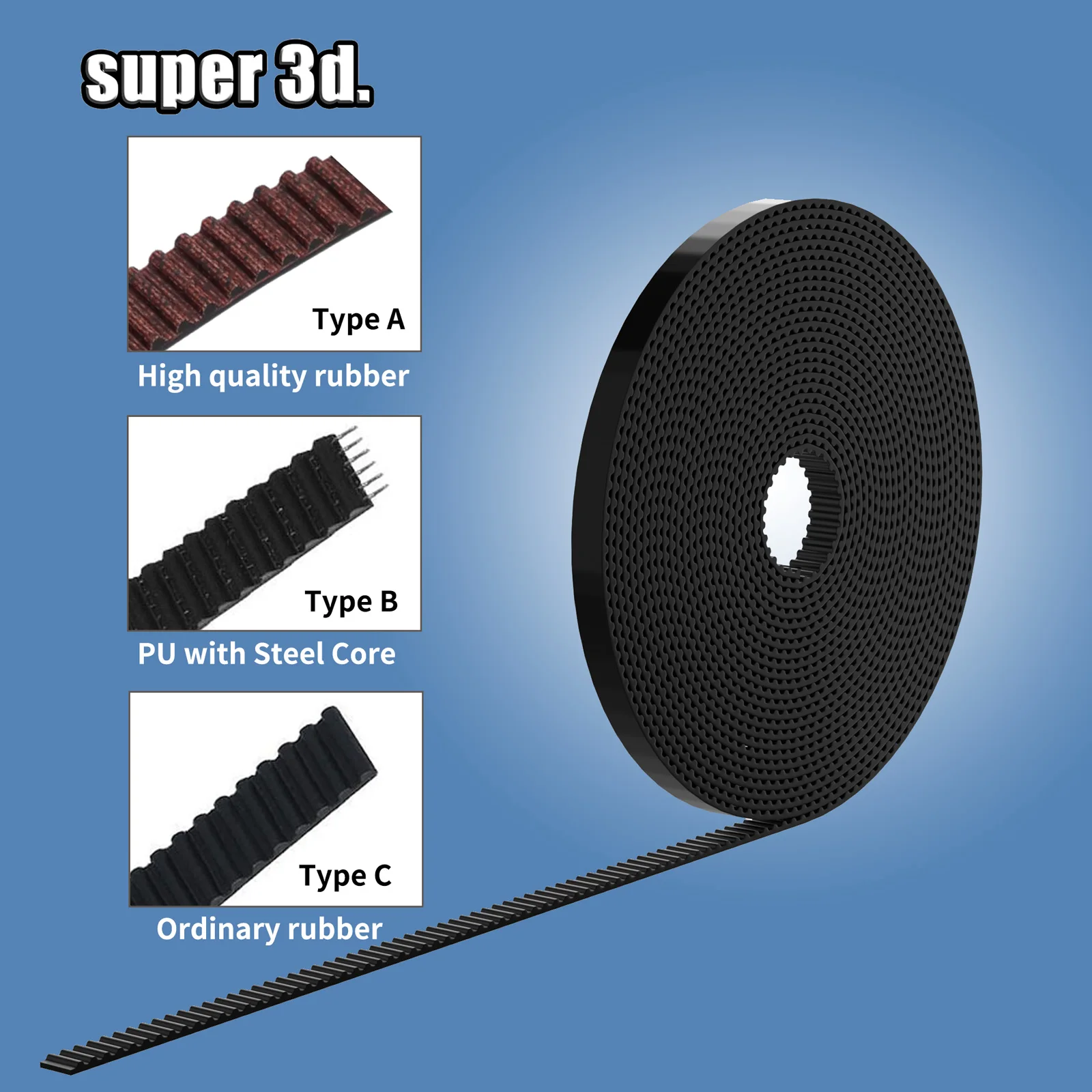 Pasek rozrządu GT2-6mm, szerokość 6mm 10mm, pasek GT2 PU ze stalowym rdzeniem, pasek synchroniczny 2GT z gumy… Pasek rozrządu GT2-6mm, szerokość 6mm 10mm, pasek GT2 PU ze stalowym rdzeniem, pasek synchroniczny 2GT z gumy…