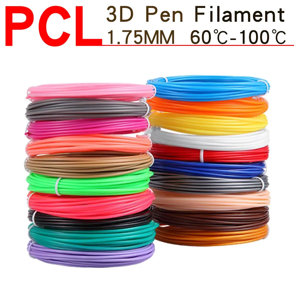 PCL Filament niskotemperaturowy 3D malowanie pióro drukujące 1.75MM Filament DIY kreatywne zabawki dziewczyny…