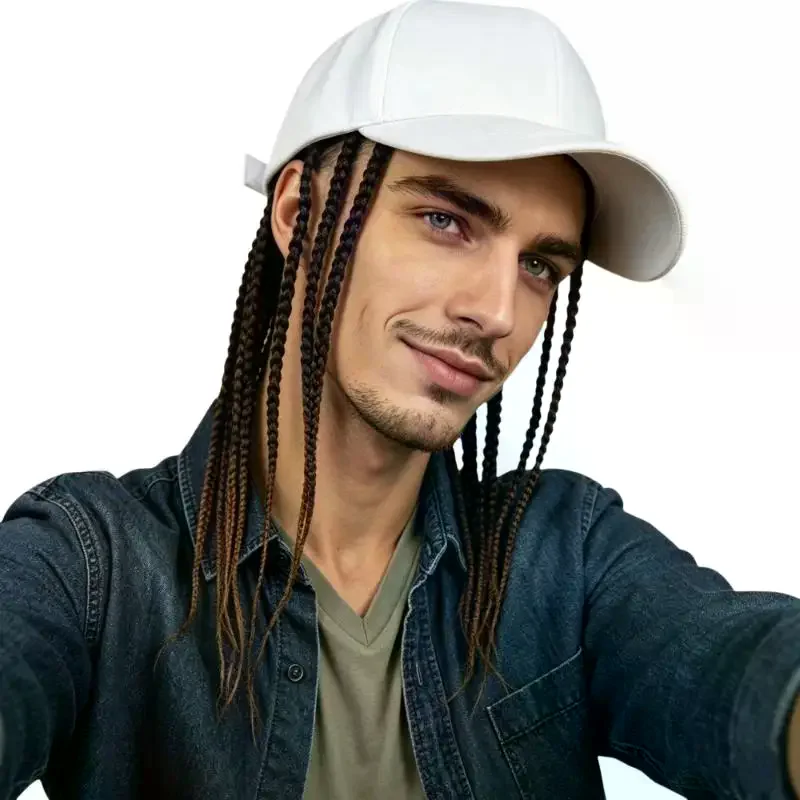 Peruka z czapką bejsbolówką, czapka hip-hopowa, czapka z daszkiem, peruka do noszenia na co dzień, peruka z dredami, czapka z dredami, peruka syntetyczna 40 cm, czapka z warkoczami, czapka z daszkiem przeciwsłonecznym, czapki damskie i męskie Peruka z czapką bejsbolówką, czapka hip-hopowa, czapka z daszkiem, peruka do noszenia na co dzień, peruka z dredami, czapka z dredami, peruka syntetyczna 40 cm, czapka z warkoczami, czapka z daszkiem przeciwsłonecznym, czapki damskie i męskie
