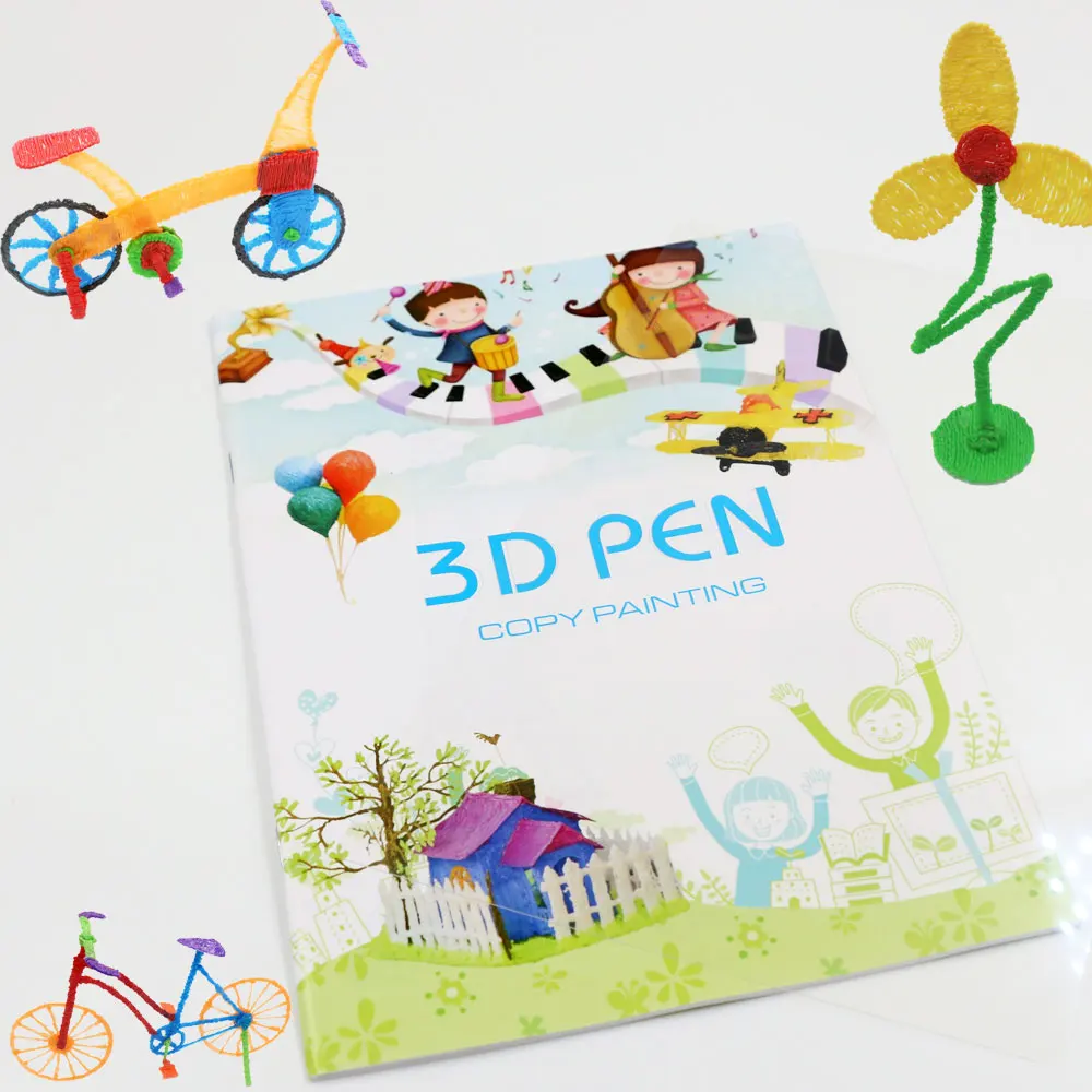 Pióro do drukowania 3D Książka do rysowania wielokrotnego użytku Kolorowe 22/40 wzorów Gruby papier…