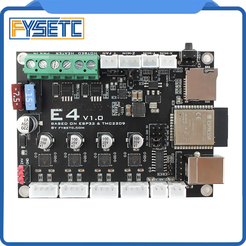Płytka FYSETC E4 z wbudowanym Wi-Fi i Bluetooth 4 szt. TMC2209 240MHz 16M Flash Płytka sterująca drukarki 3D…