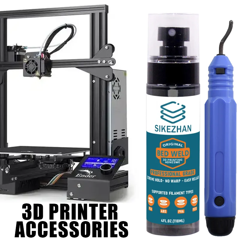 Pomocnik do lepkości drukowanych modeli 3D + narzędzie do usuwania zadziorów, mocne mocowanie do podstawy… Pomocnik do lepkości drukowanych modeli 3D + narzędzie do usuwania zadziorów, mocne mocowanie do podstawy…
