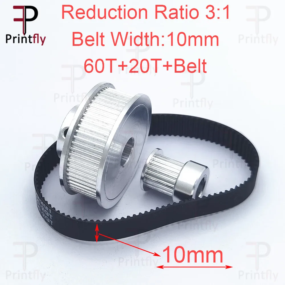 Printfly GT2 Koło pasowe rozrządu 60 zębów 20 zębów 5mm/8mm Redukcja 3:1/1:3 szerokość paska 6mm 10mm do…
